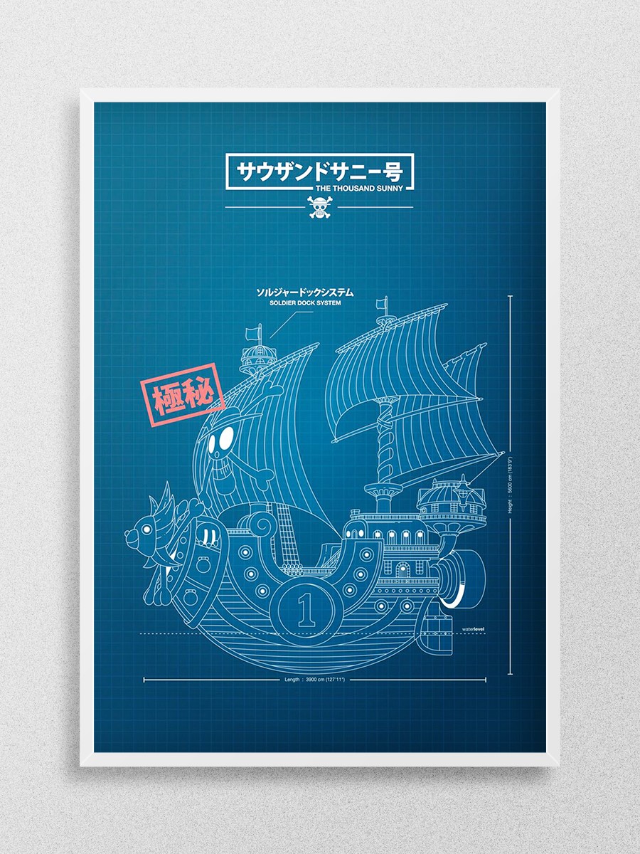 thousand sunny portrait Anime Poster Çerçevesiz Yüksek Kalite Anime Duvar Poster