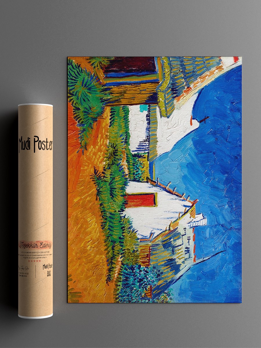 Three White Cottages Tablo Sanatsal Ünlü Ressam Poster Çerçevesiz Yüksek Kalite Poster