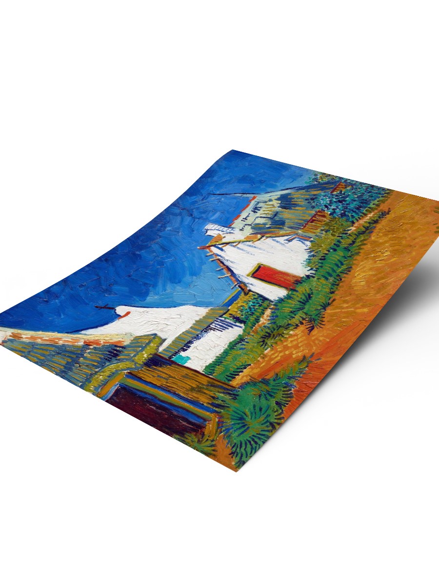 Three White Cottages Tablo Sanatsal Ünlü Ressam Poster Çerçevesiz Yüksek Kalite Poster
