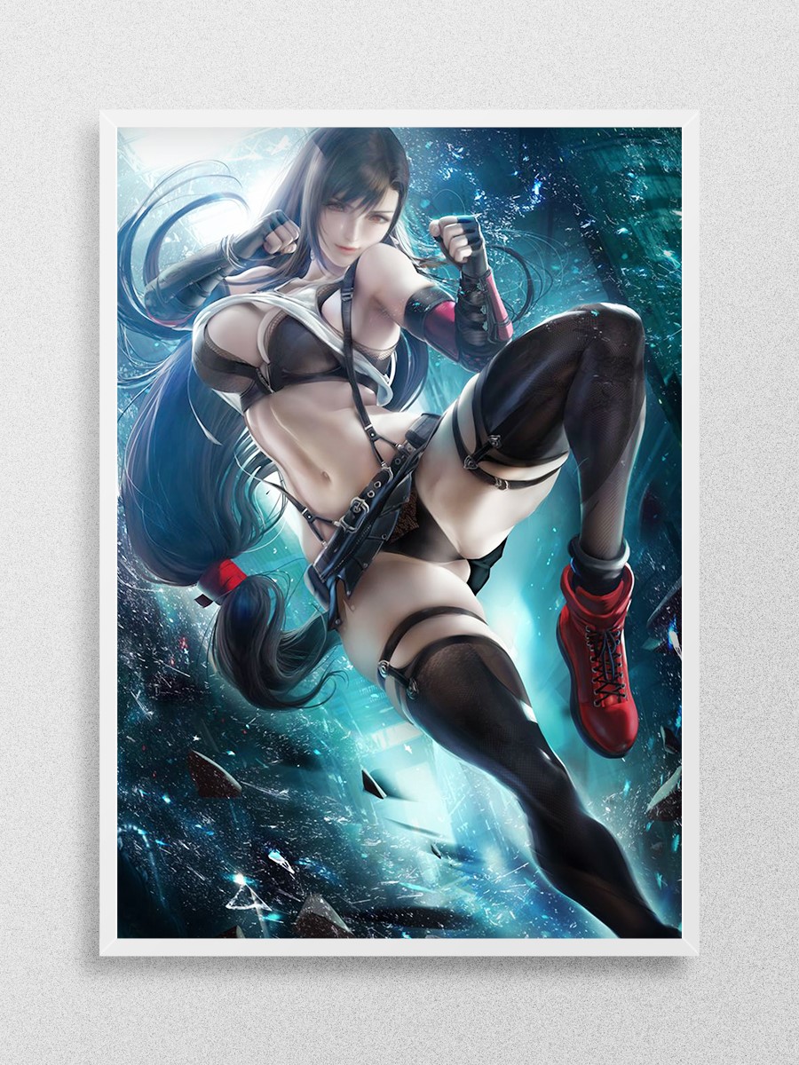 Tifa pinup Anime Poster Çerçevesiz Yüksek Kalite Anime Duvar Poster - En İyi Fiyatlarla