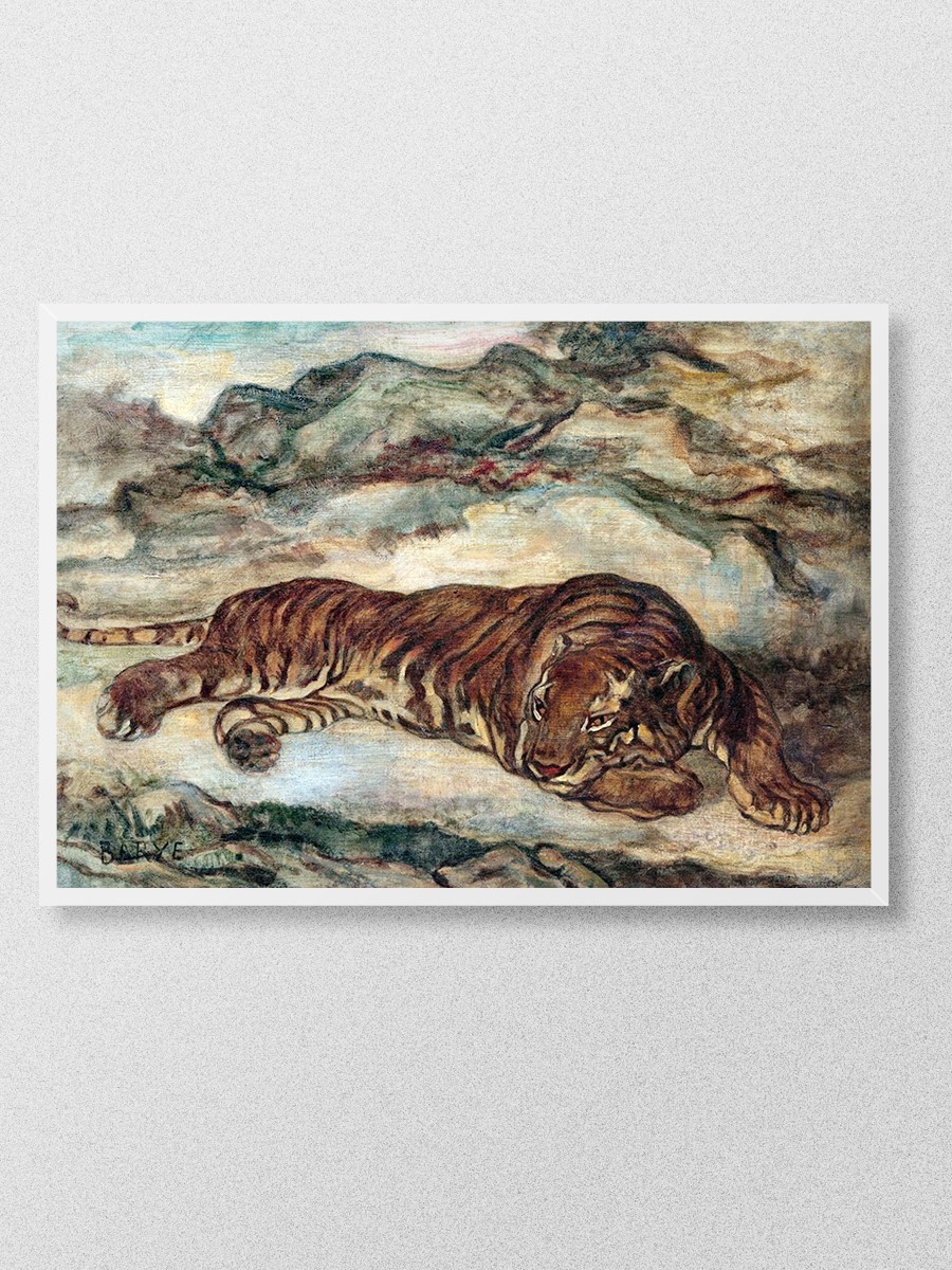 Tiger in Repose Tablo Sanatsal Ünlü Ressam Poster Çerçevesiz Yüksek Kalite Poster - En İyi Fiyatlarla