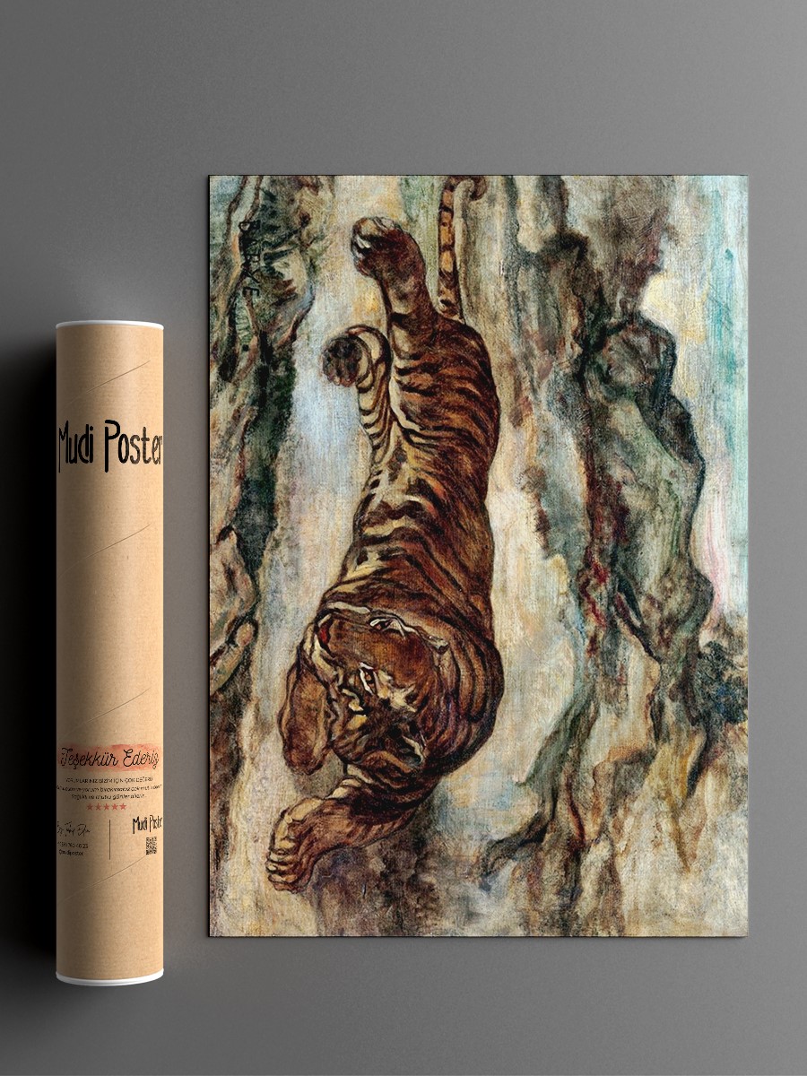 Tiger in Repose Tablo Sanatsal Ünlü Ressam Poster Çerçevesiz Yüksek Kalite Poster