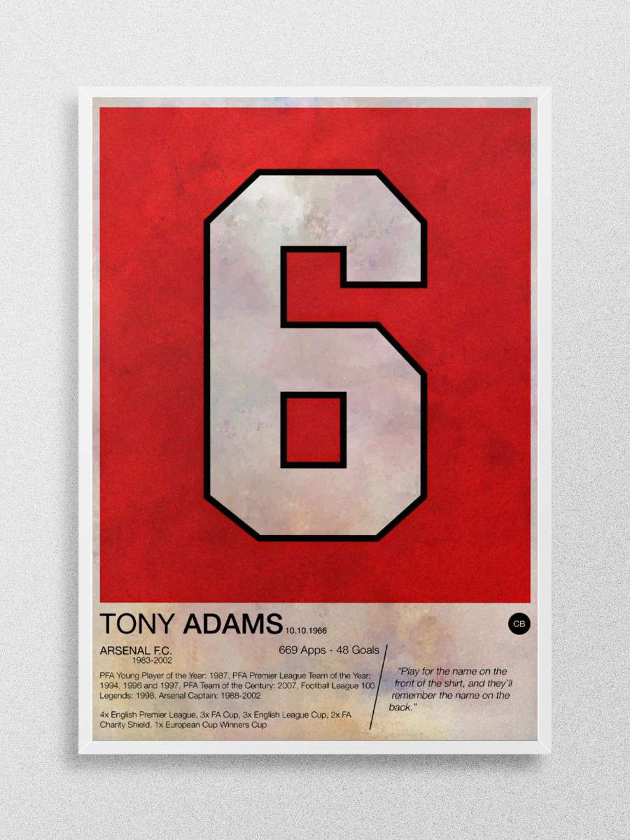 Tony Adams Futbol Poster Çerçevesiz Yüksek Kalite Futbolcu Duvar Poster