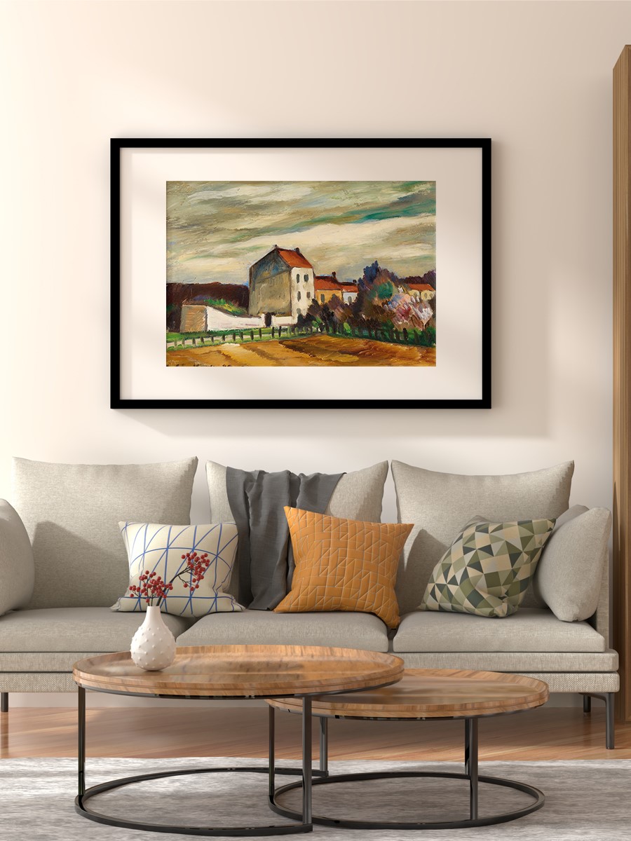 Town View of Bagneux Tablo Sanatsal Ünlü Ressam Poster Çerçevesiz Yüksek Kalite Poster
