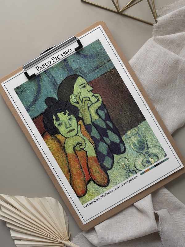 Pablo Picasso Two acrobats (Harlequin and his companion) Poster