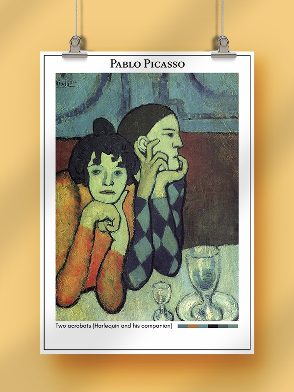 Pablo Picasso Two acrobats (Harlequin and his companion) Poster