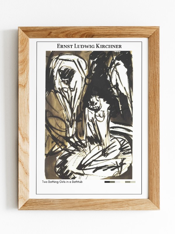 Ernst Ludwig Kirchner Two Bathing Girls in a Bathtub Poster