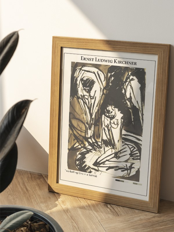 Ernst Ludwig Kirchner Two Bathing Girls in a Bathtub Poster