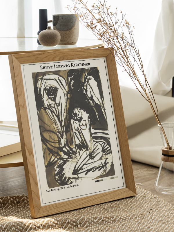 Ernst Ludwig Kirchner Two Bathing Girls in a Bathtub Poster