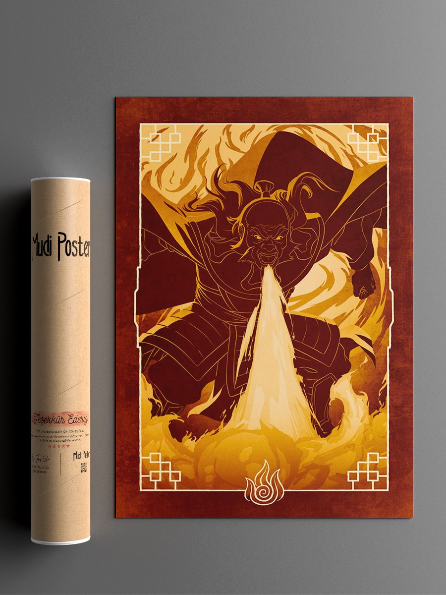 Uncle Iroh Fire Nation Anime Poster Çerçevesiz Yüksek Kalite Anime Duvar Poster