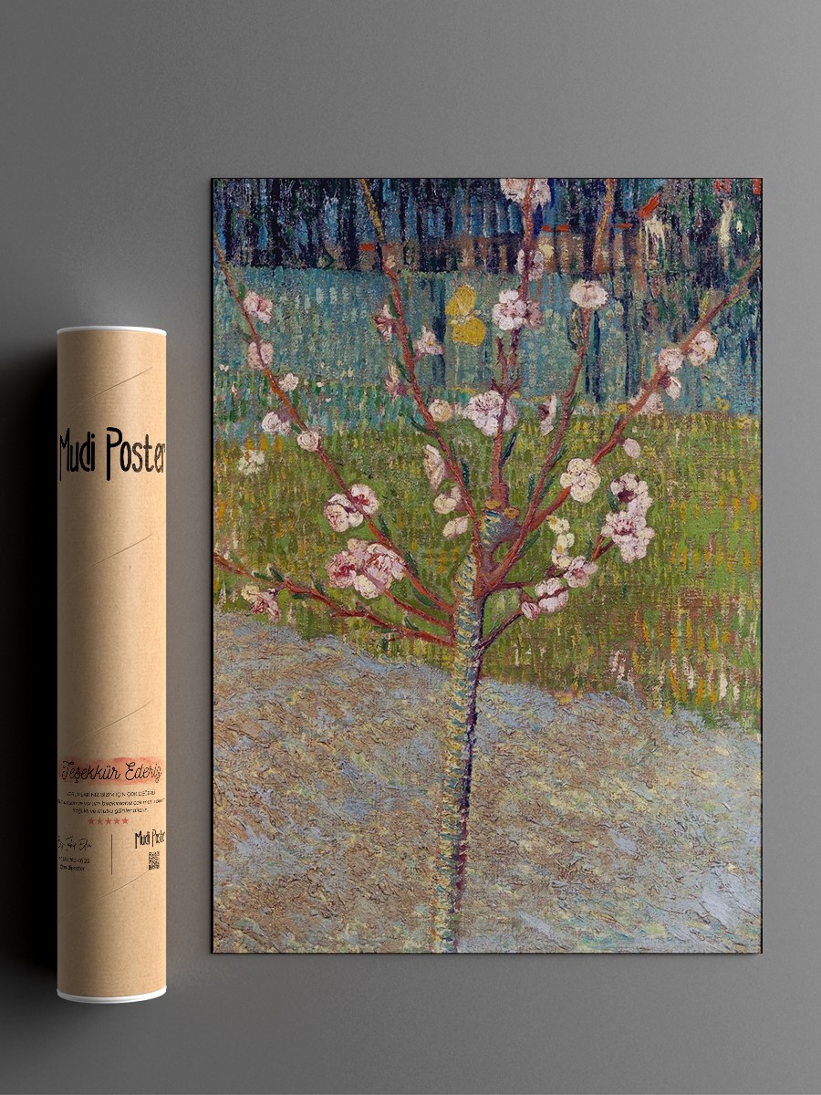 Van Gogh Almond Tree Tablo Sanatsal Ünlü Ressam Poster Çerçevesiz Yüksek Kalite Poster