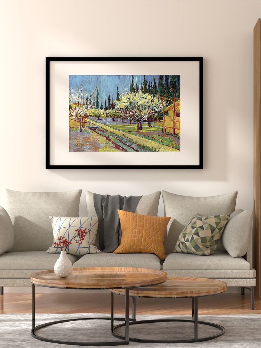 Van Gogh Flowering Orchard Tablo Sanatsal Ünlü Ressam Poster Çerçevesiz Yüksek Kalite Poster