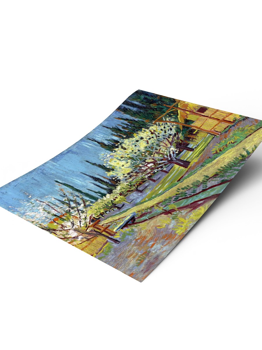 Van Gogh Flowering Orchard Tablo Sanatsal Ünlü Ressam Poster Çerçevesiz Yüksek Kalite Poster