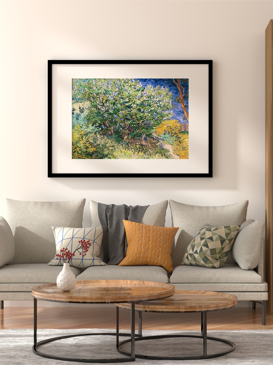 Van Gogh Lilac Bush Tablo Sanatsal Ünlü Ressam Poster Çerçevesiz Yüksek Kalite Poster