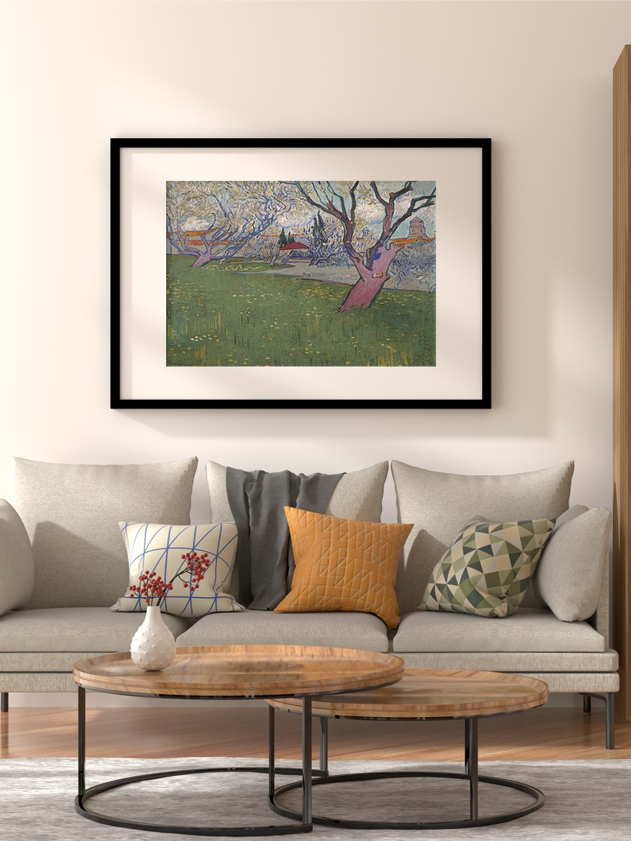 Van Gogh Orchards in Arles Tablo Sanatsal Ünlü Ressam Poster Çerçevesiz Yüksek Kalite Poster