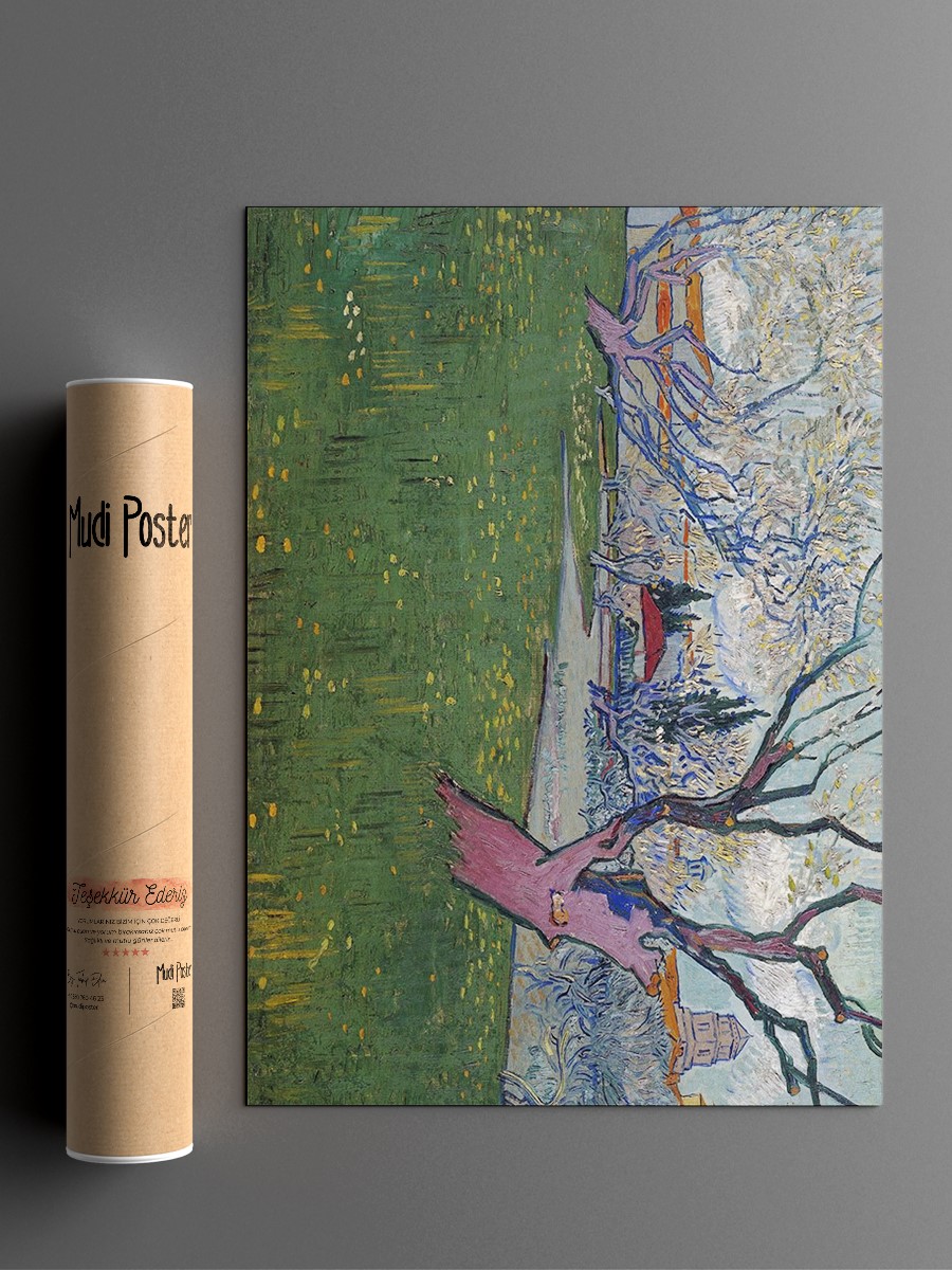 Van Gogh Orchards in Arles Tablo Sanatsal Ünlü Ressam Poster Çerçevesiz Yüksek Kalite Poster