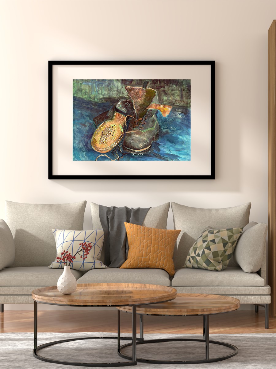 Van Gogh Pair of Boots Tablo Sanatsal Ünlü Ressam Poster Çerçevesiz Yüksek Kalite Poster