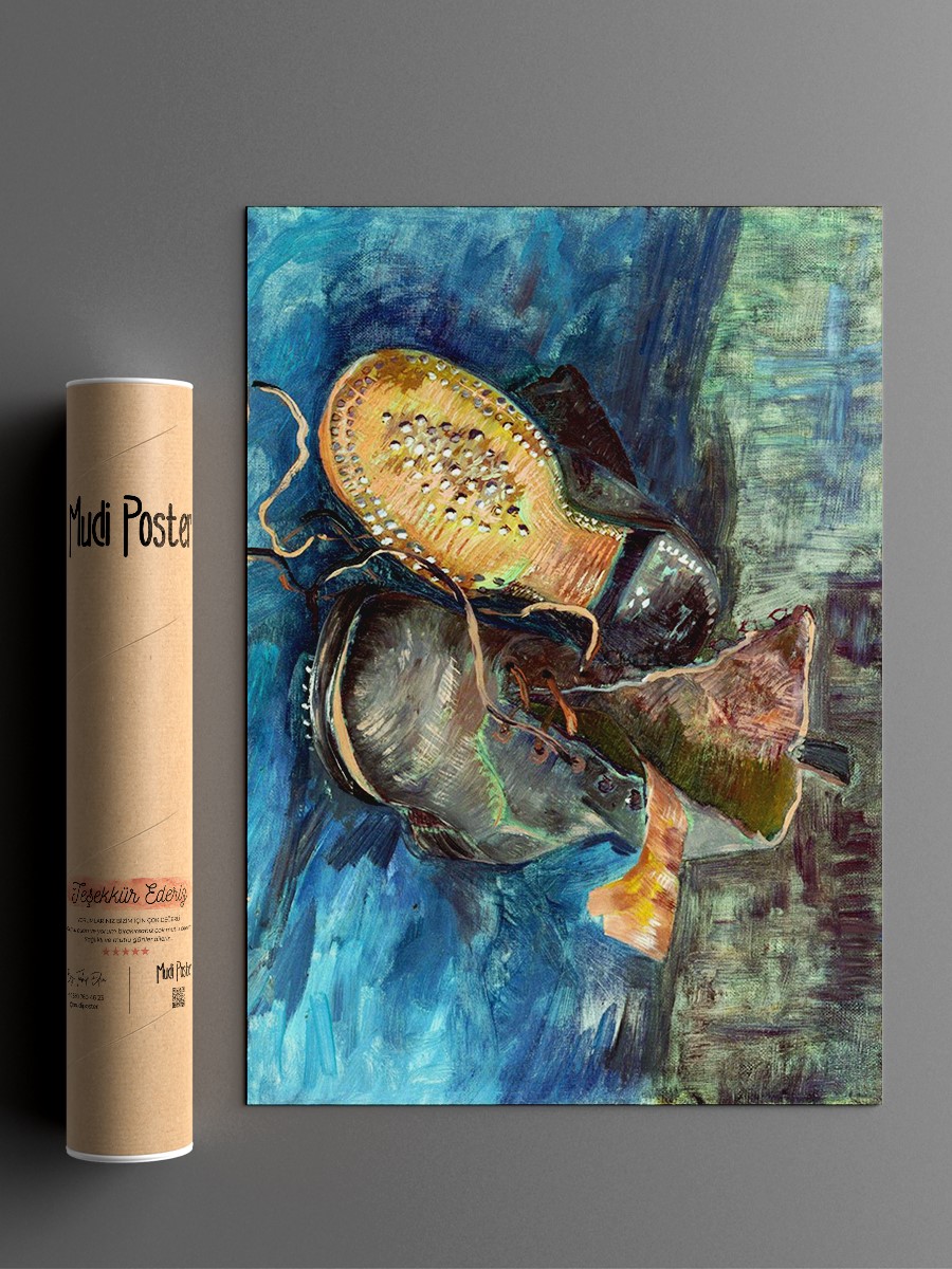 Van Gogh Pair of Boots Tablo Sanatsal Ünlü Ressam Poster Çerçevesiz Yüksek Kalite Poster