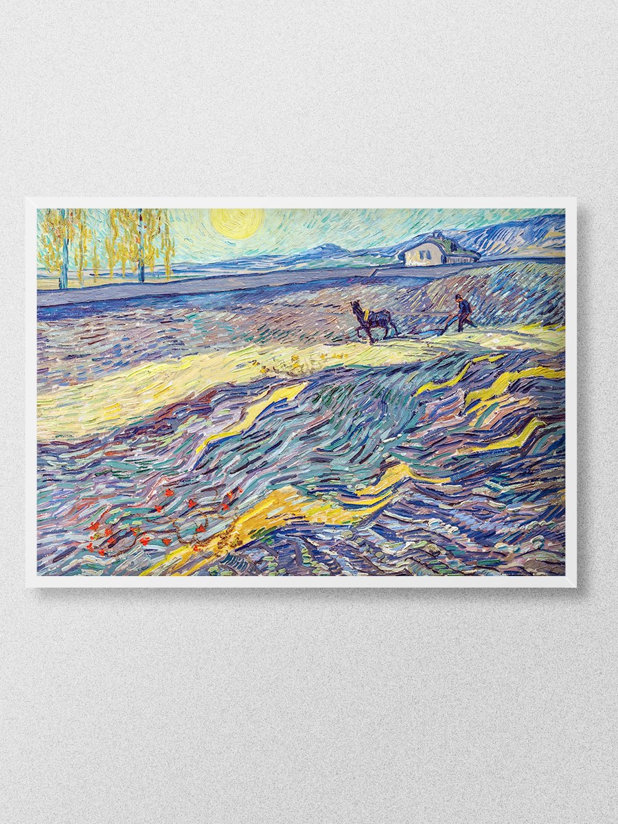 Van Gogh Plowing Farmer Tablo Sanatsal Ünlü Ressam Poster Çerçevesiz Yüksek Kalite Poster - En İyi Fiyatlarla