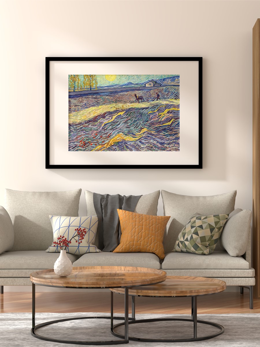 Van Gogh Plowing Farmer Tablo Sanatsal Ünlü Ressam Poster Çerçevesiz Yüksek Kalite Poster