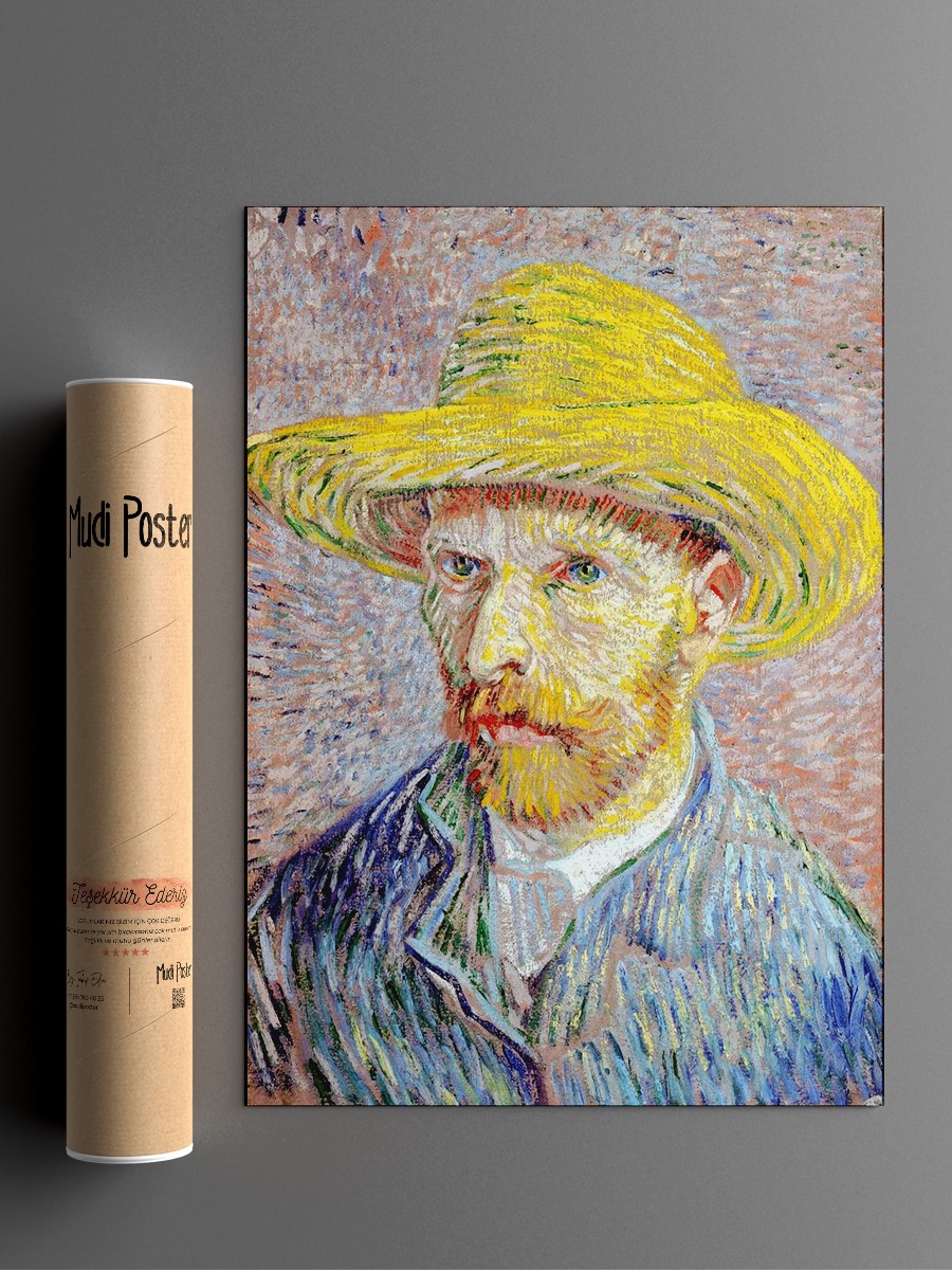 Van Gogh Self Portrait  Tablo Sanatsal Ünlü Ressam Poster Çerçevesiz Yüksek Kalite Poster