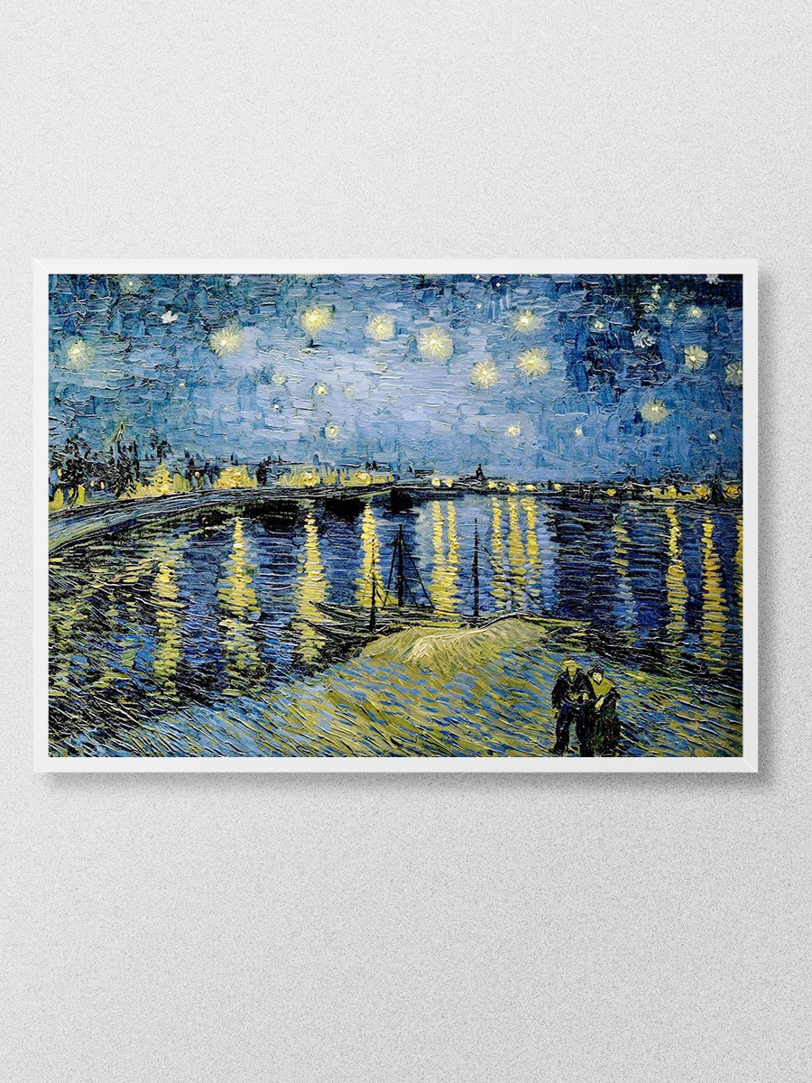 Van Gogh Starry Rhone Tablo Sanatsal Ünlü Ressam Poster Çerçevesiz Yüksek Kalite Poster