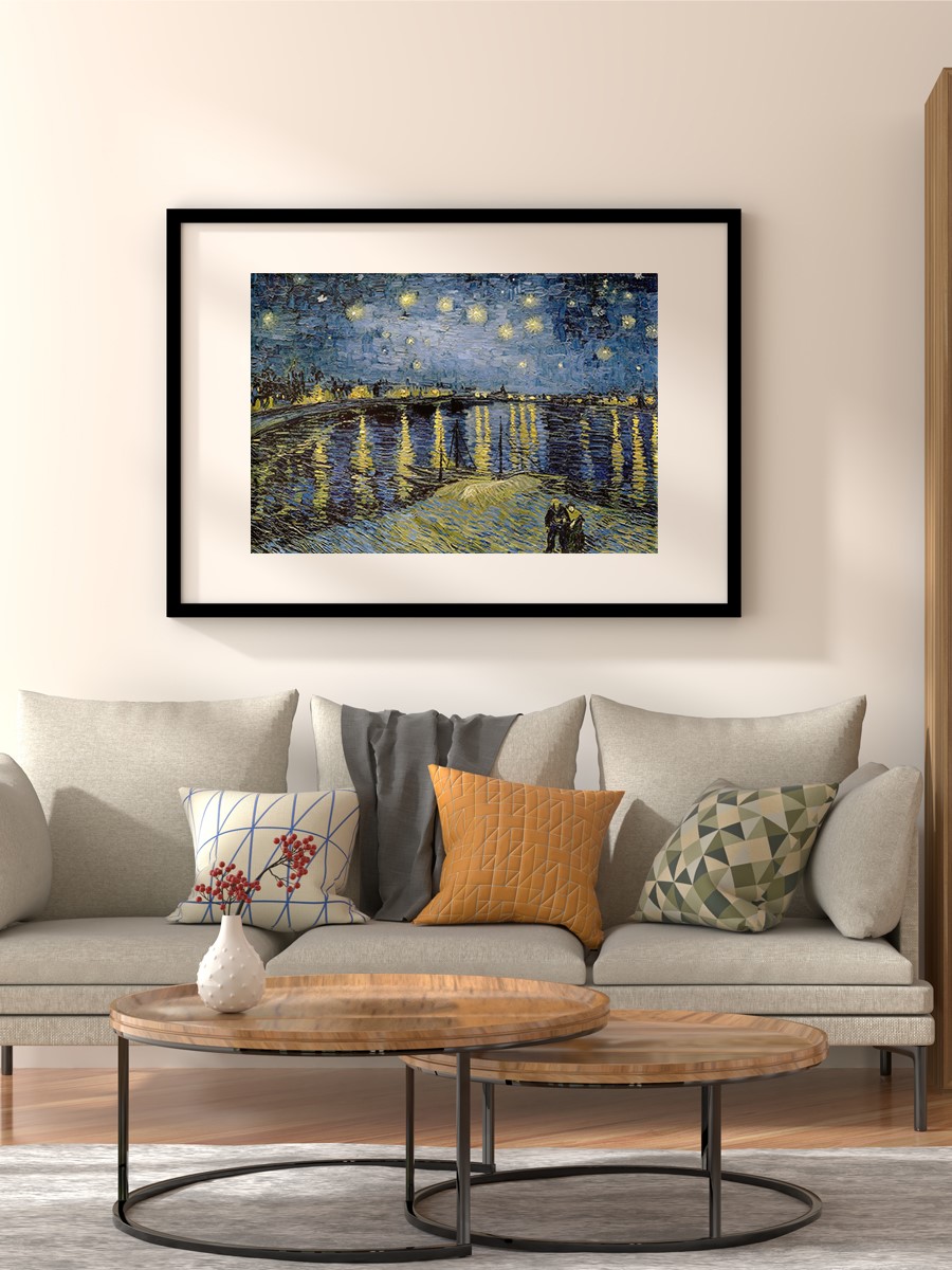 Van Gogh Starry Rhone Tablo Sanatsal Ünlü Ressam Poster Çerçevesiz Yüksek Kalite Poster