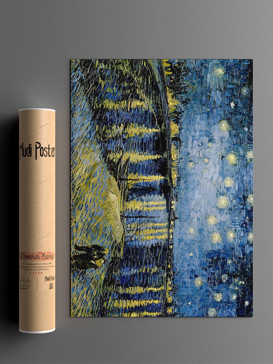 Van Gogh Starry Rhone Tablo Sanatsal Ünlü Ressam Poster Çerçevesiz Yüksek Kalite Poster