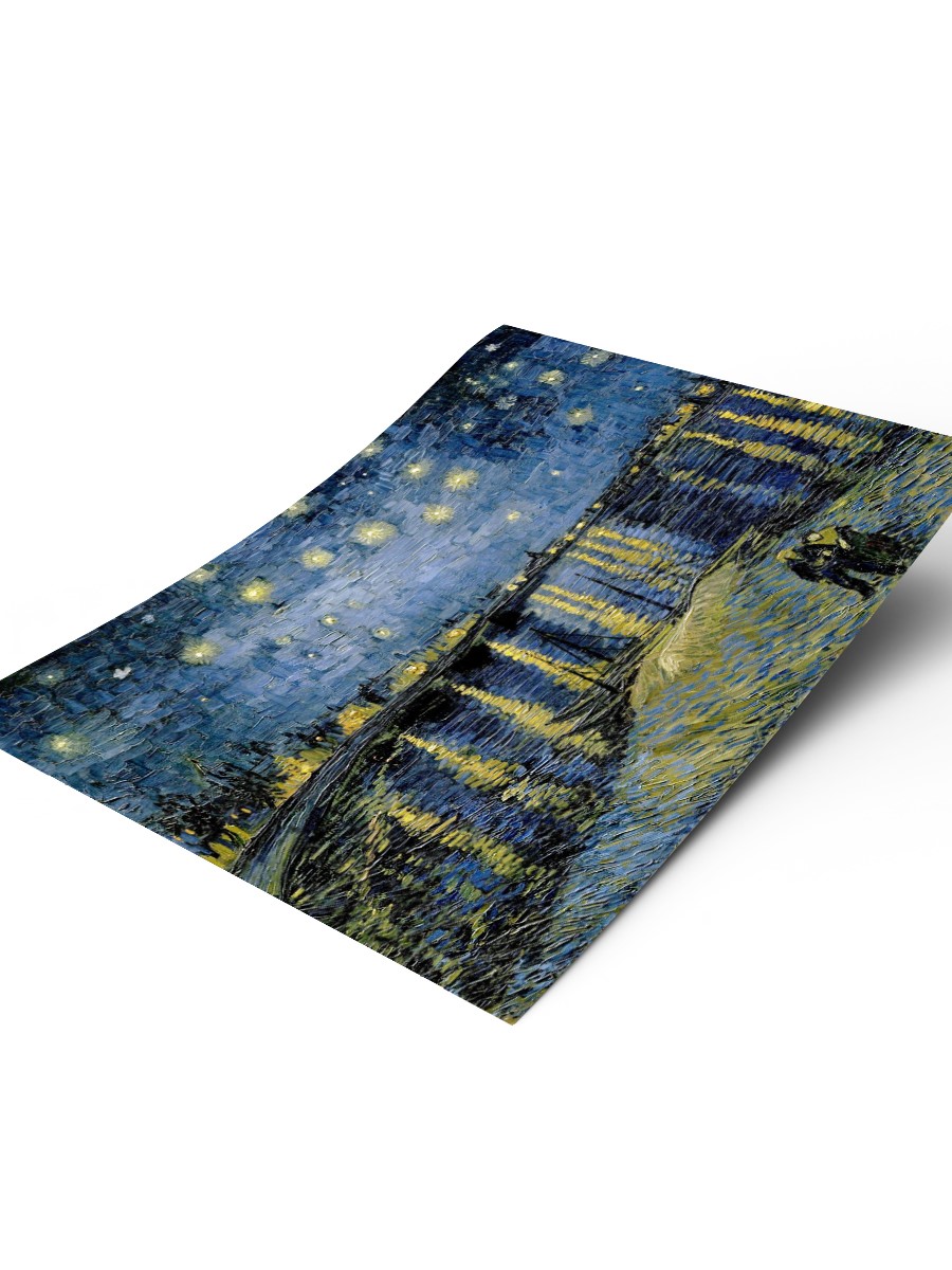 Van Gogh Starry Rhone Tablo Sanatsal Ünlü Ressam Poster Çerçevesiz Yüksek Kalite Poster