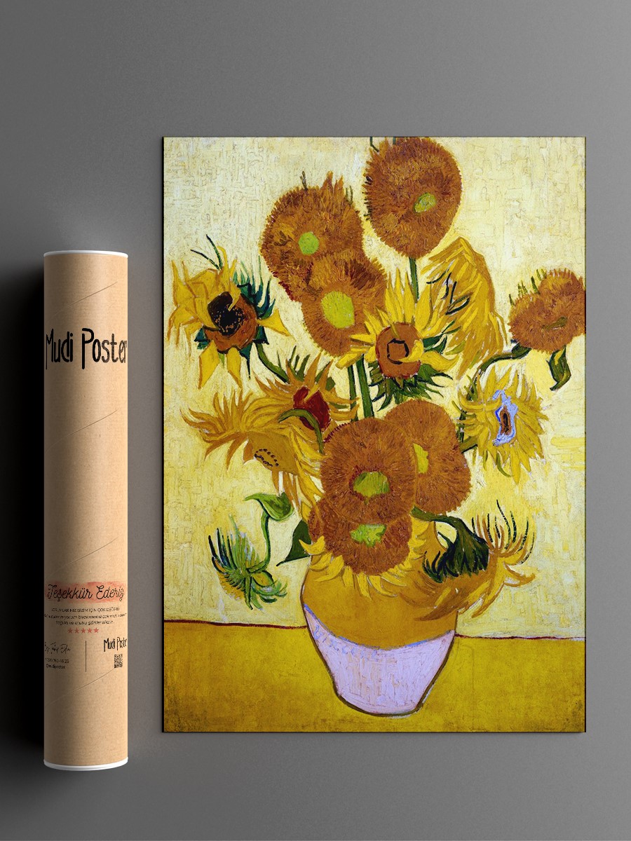 Van Gogh Sunflowers Tablo Sanatsal Ünlü Ressam Poster Çerçevesiz Yüksek Kalite Poster