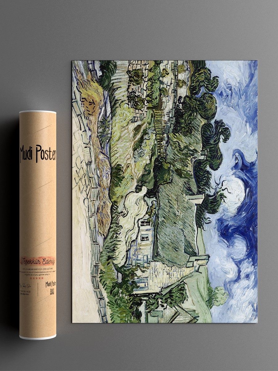 Van Gogh Thatched Cottage  Tablo Sanatsal Ünlü Ressam Poster Çerçevesiz Yüksek Kalite Poster