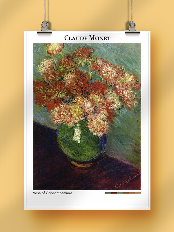 Claude Monet Vase of Chrysanthemums Poster