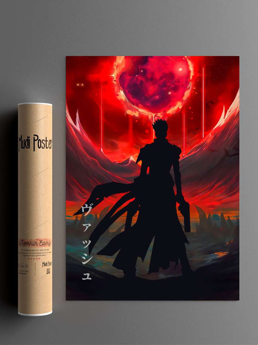 Vash The Stampede Trigun Anime Poster Çerçevesiz Yüksek Kalite Anime Duvar Poster