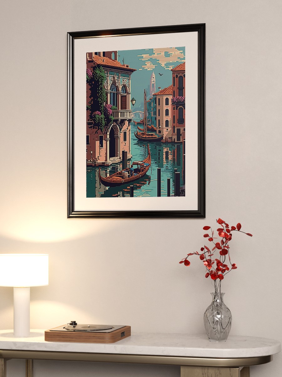 Venice Pixel art Poster, Çerçevesiz Tv Film Poster