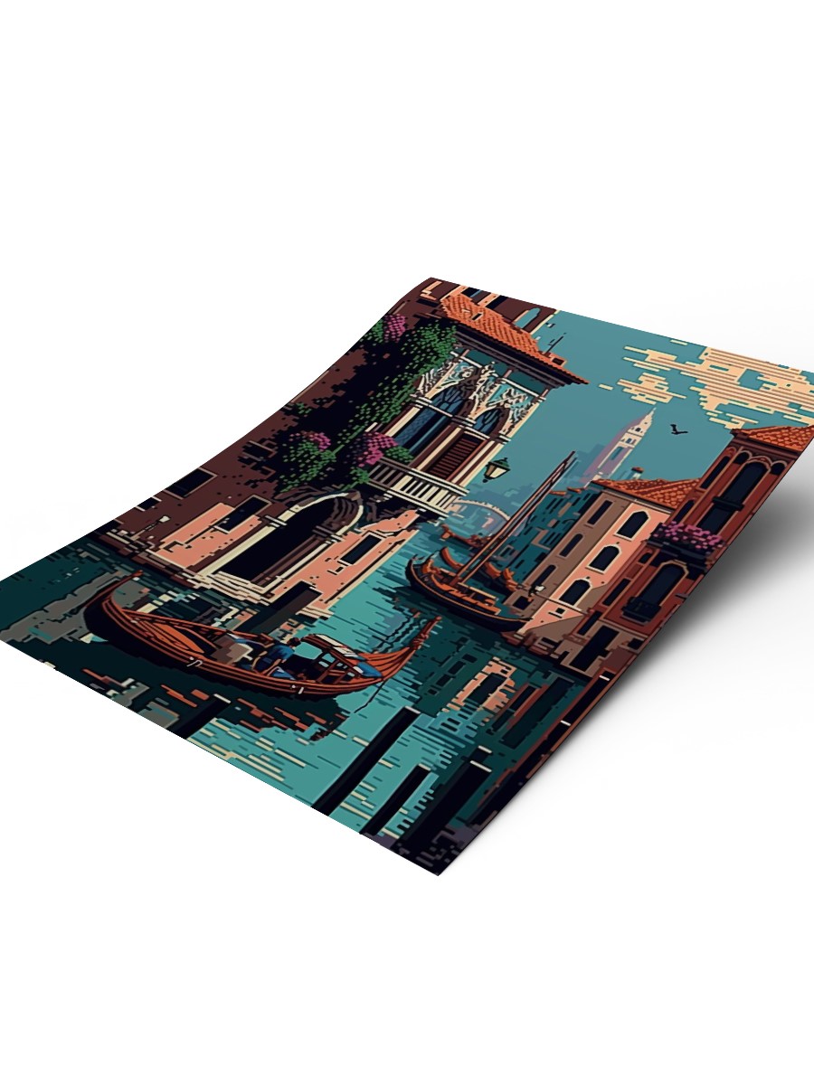  Venice Pixel art Poster, Çerçevesiz Tv Film Poster