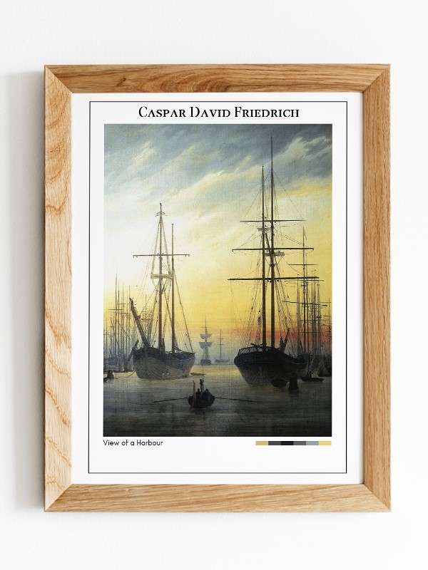 Caspar David Friedrich View of a Harbour Poster