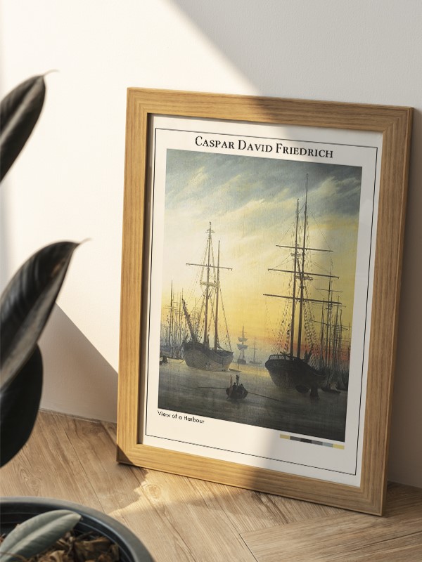 Caspar David Friedrich View of a Harbour Poster