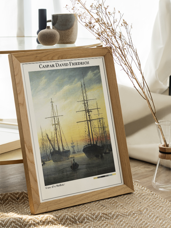 Caspar David Friedrich View of a Harbour Poster