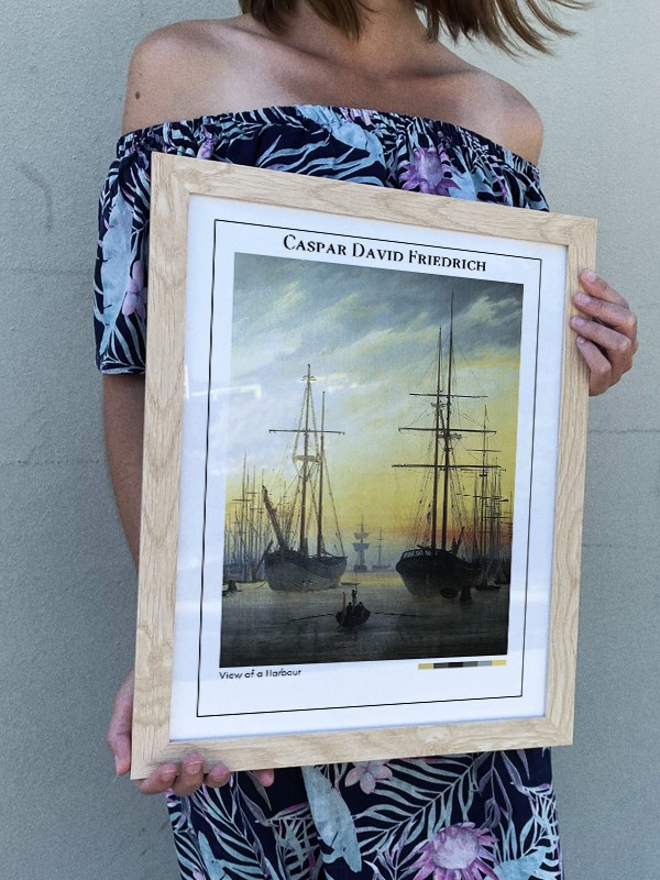 Caspar David Friedrich View of a Harbour Poster