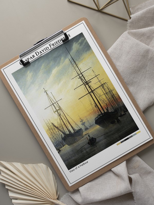 Caspar David Friedrich View of a Harbour Poster