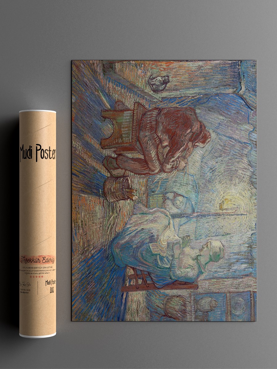 Vincent van Gogh Evening Tablo Sanatsal Ünlü Ressam Poster Çerçevesiz Yüksek Kalite Poster
