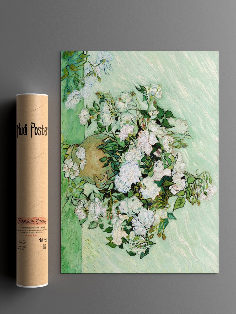 Vincent van Gogh Roses Tablo Sanatsal Ünlü Ressam Poster Çerçevesiz Yüksek Kalite Poster