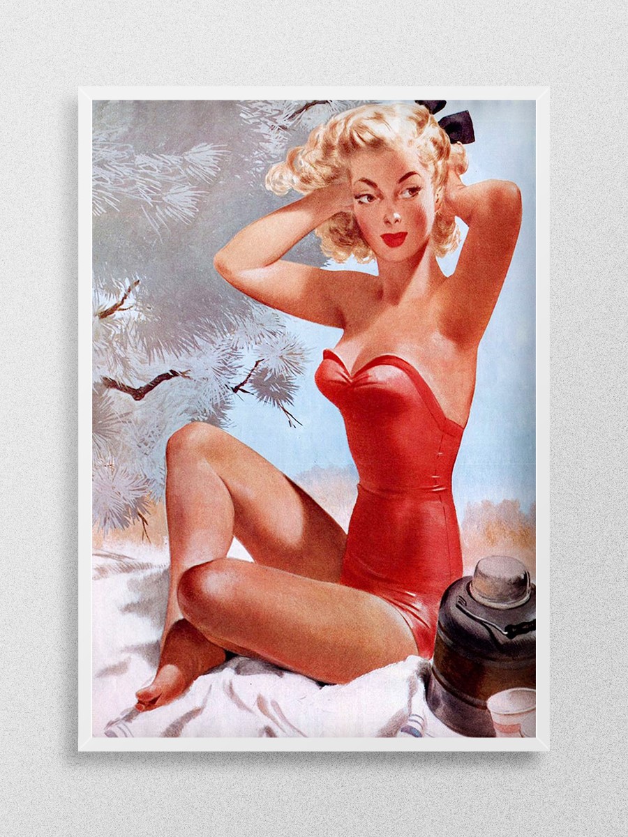 Vintage Classy Pin Up 13 Poster, Çerçevesiz Tv Film Poster
