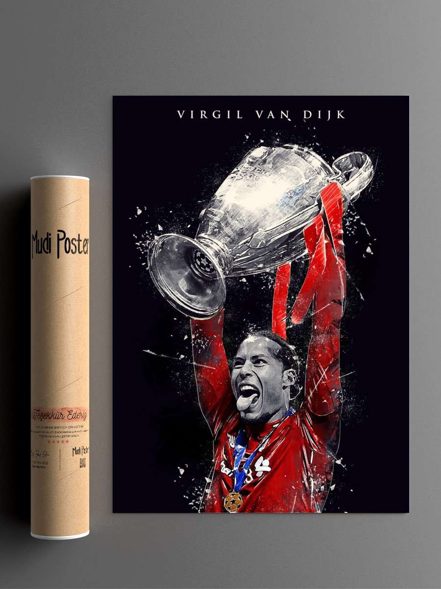 Virgil van Dijk Futbol Poster Çerçevesiz Yüksek Kalite Futbolcu Duvar Poster