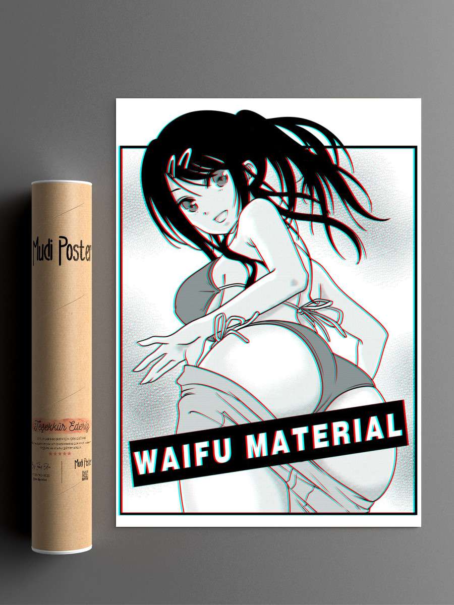 Waifu Material Anime Poster Çerçevesiz Yüksek Kalite Anime Duvar Poster