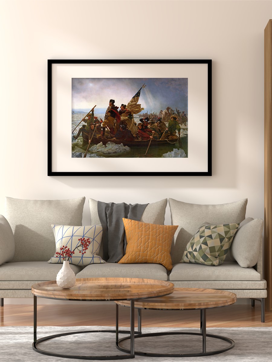 Washington Cross Delaware Tablo Sanatsal Ünlü Ressam Poster Çerçevesiz Yüksek Kalite Poster
