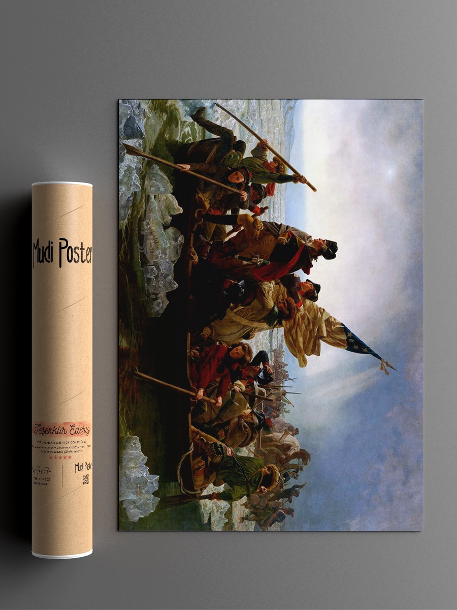 Washington Cross Delaware Tablo Sanatsal Ünlü Ressam Poster Çerçevesiz Yüksek Kalite Poster