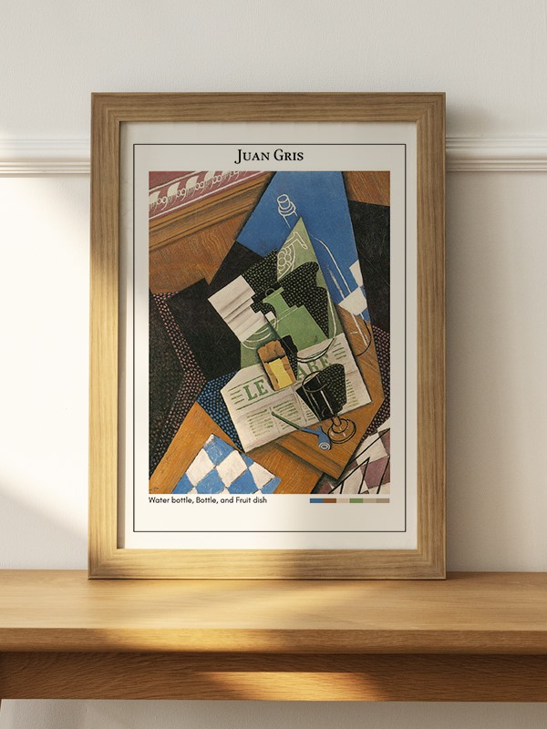 Juan Gris Water bottle, Bottle, and Fruit dish Poster - En İyi Fiyatlarla