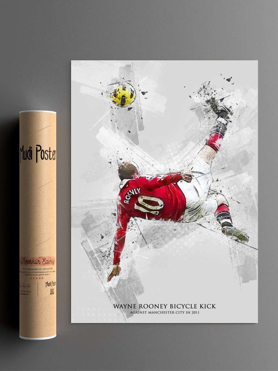 Wayne Rooney Futbol Poster Çerçevesiz Yüksek Kalite Futbolcu Duvar Poster