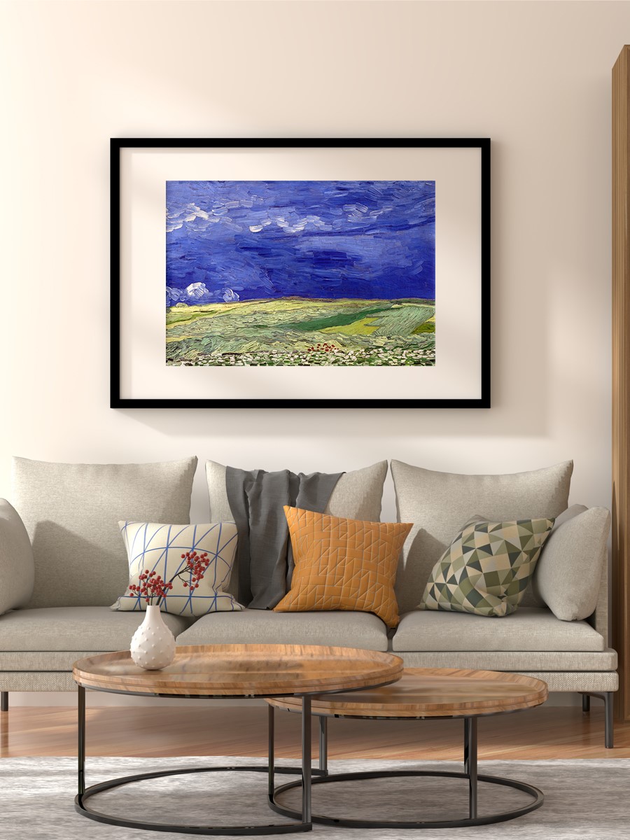 Wheatfield under Clouds Tablo Sanatsal Ünlü Ressam Poster Çerçevesiz Yüksek Kalite Poster